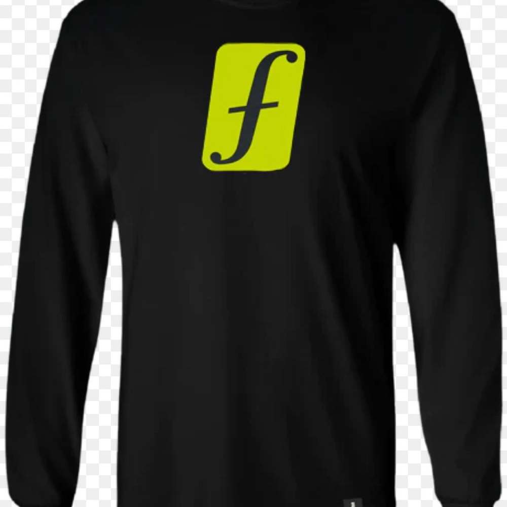 Classic Black Long Sleeve Tee with Neon Logo